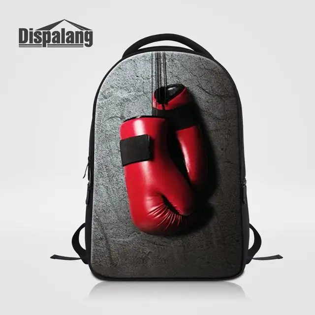 Fashion Boxing Gloves Print Male Schoolbag High Quality Backpack for