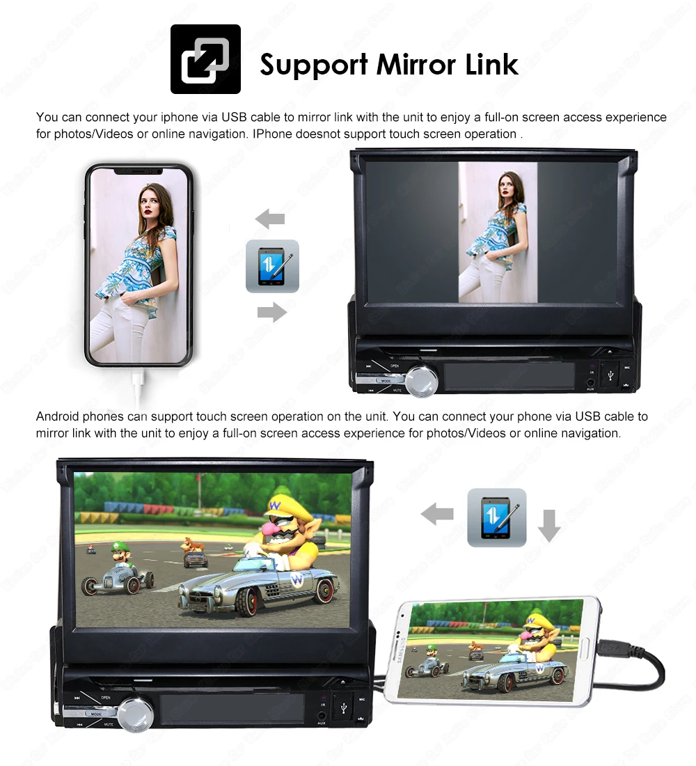 Flash Deal Universal 1 Din 7" Car Multimedia 1Din DVD CD MP5 Video Player Radio Car Auto Radio GPS Navigation Stereo 47 10