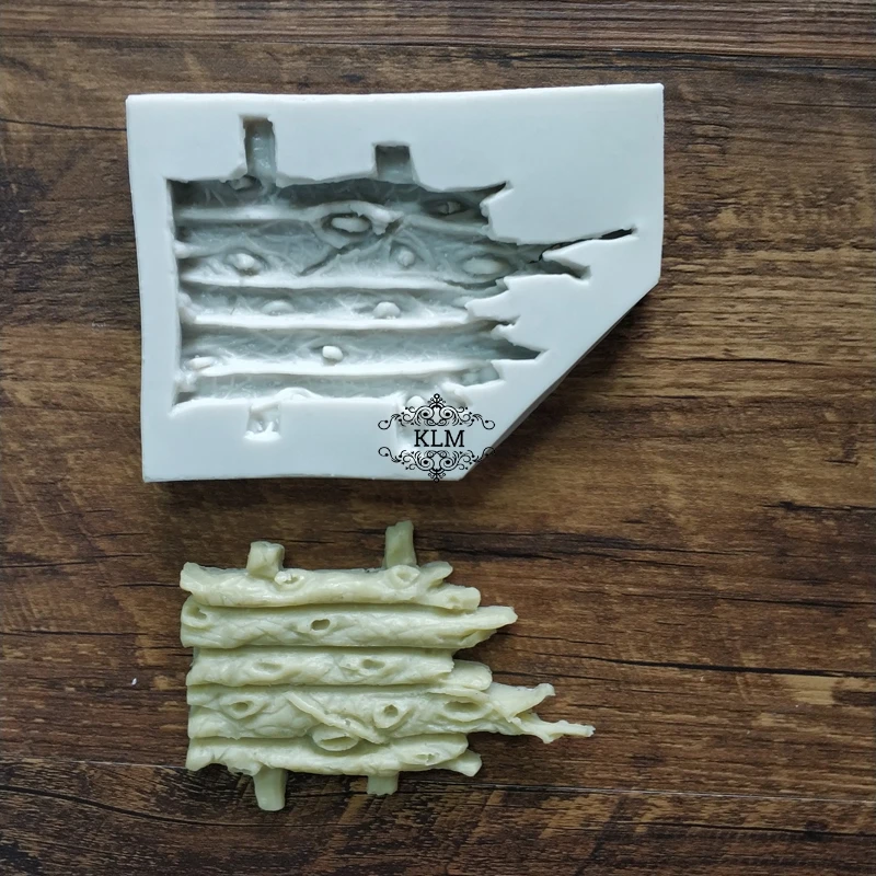 

New wood fence silicone mold Chocolate fondant mold Cake DIY decoration tool