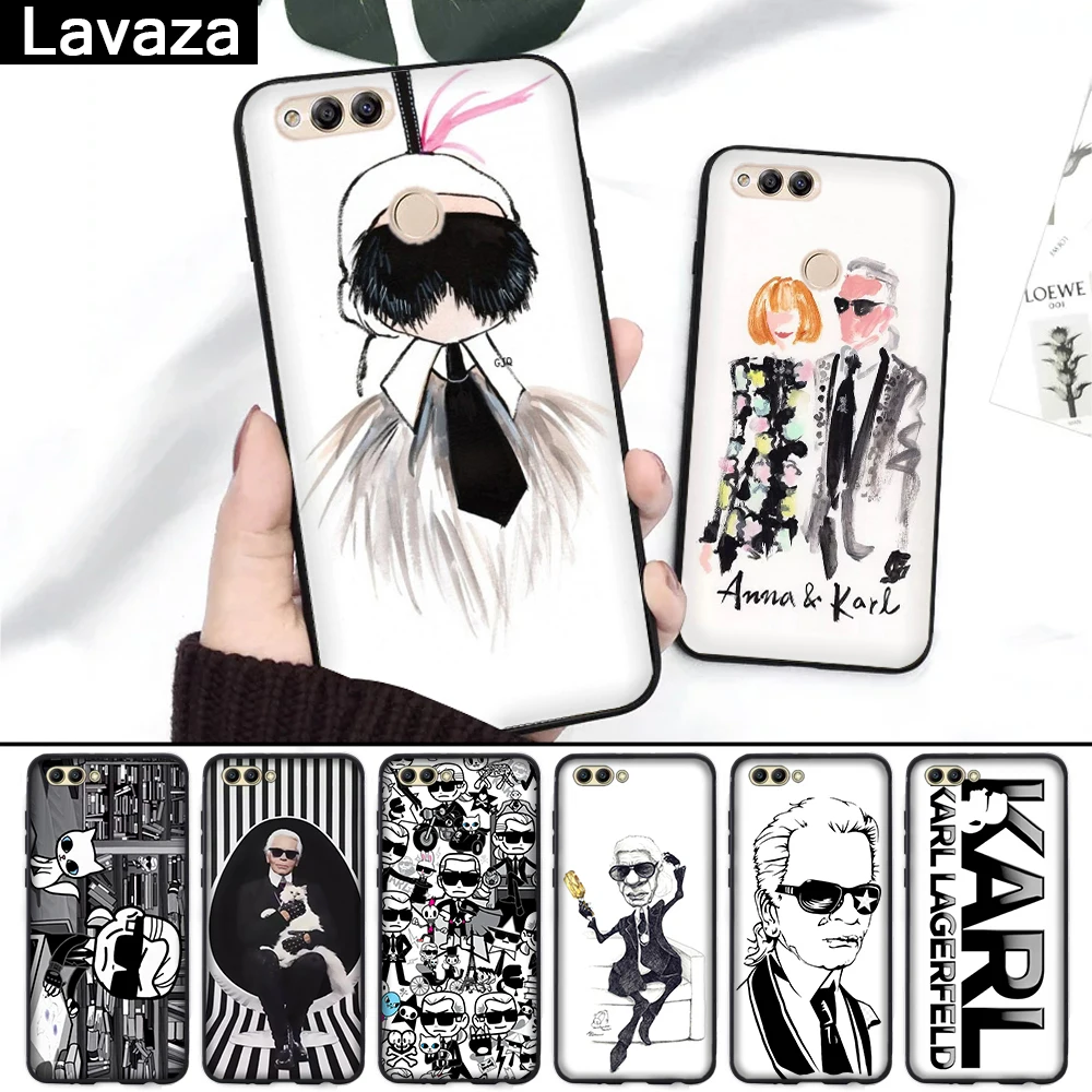 

Lavaza Fashion Karl Lagerfeld Green Colorful Cute Silicone Case for Huawei Honor 6A 7A 3GB Pro 7X 8 Lite 8X 8C 9 Note 10