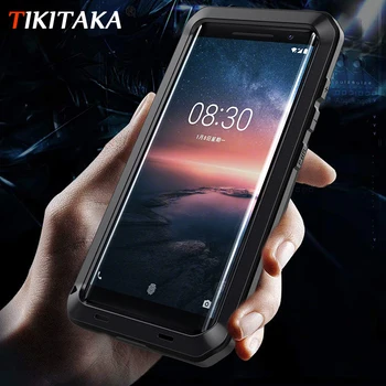 

For Nokia 8 Sirocco Shockproof Case Armor Metal Aluminum Water Resistant Phone Cases For Nokia 8 Sirocco Screen Glass Film