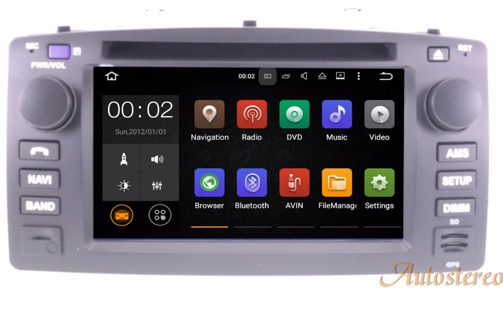

Autostero Android8.0 4G RAM Car GPS Navigation DVD player For Toyota Corolla EX 2001-2006 multimedia Radio tape recorder head