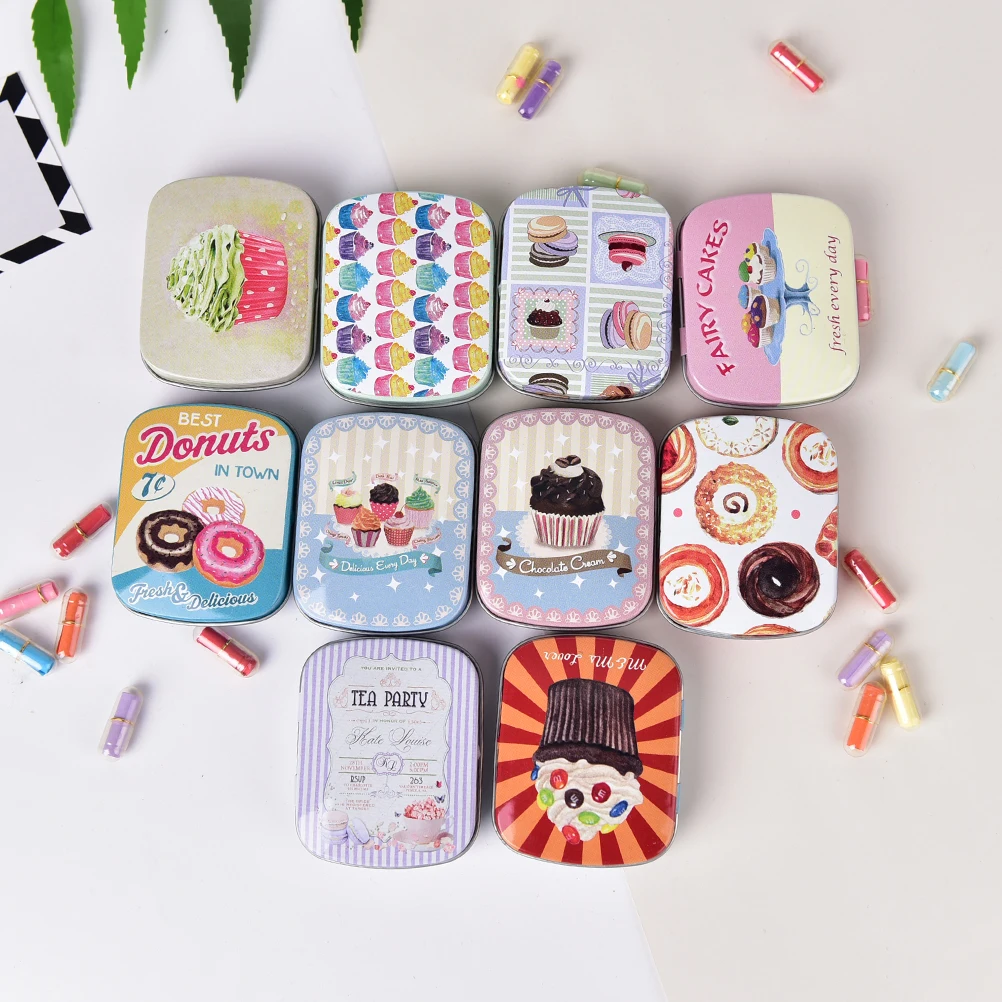 

5.5*4.3*1.5cm tin Metal box Sealed jar packing boxes jewelry candy box small storage cans mini Coin earrings headphones gift box