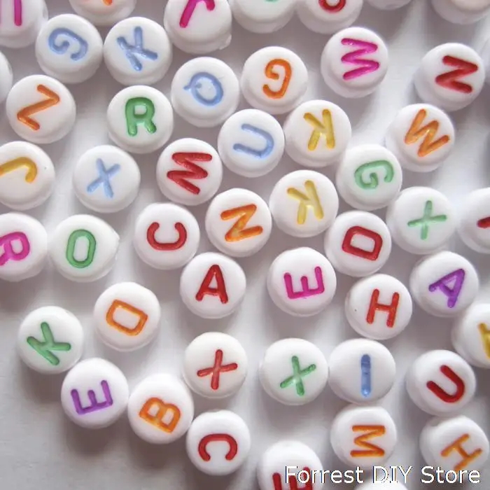 

7*4mm 200pcs/lot Free Shipping Mixed Alphabet /Letter Acrylic Spacer Beads