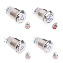 19mm 12V LED Waterproof Self-locking Latching Metal Push Button Switch ON/OFF 19mm 12V LED Waterproof Self-locking Latching Metal Push Button Switch ON/OFF