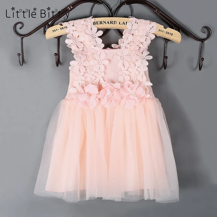 

New Baby Girls Summer Dress Kids Backless Lace Dress Children Floral Boutique Dresses for 1-6Years Kids Party Dresses