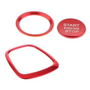 

2 Pieces Engine Start Ignition Button Sticker+ Wheel Sticker Badge Trim
