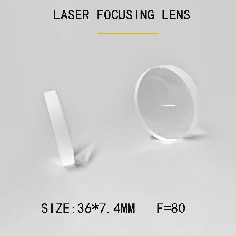 

Weimeng laser focusing lens 10 pcs 36*7.4mm F=80 JGS1 quartz glass material 1064nm Plano-convex For laser machine equipment
