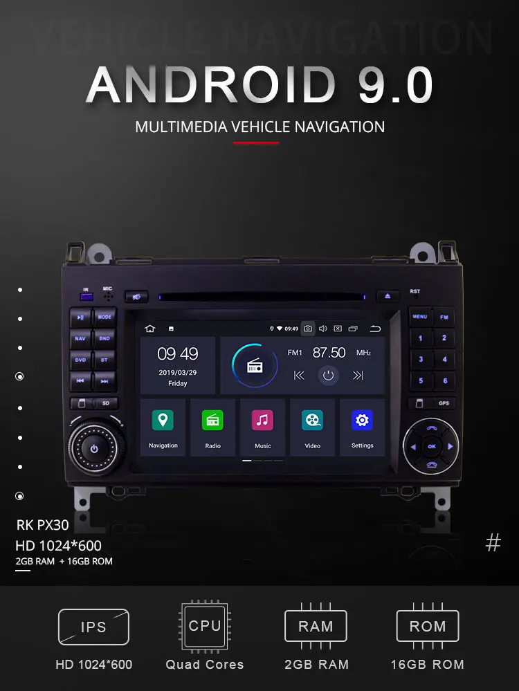 Cheap TOPBSNA Android 9.0 2 din Car DVD Radio for Mercedes Benz B200 A B Class W169 W245 Viano Vito W639 Sprinter W906 WIFI GPS Navi 1