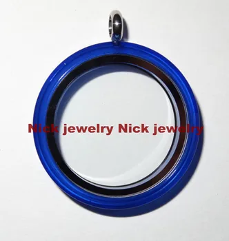 

Free shipping blue UV acrylic screw fit glass floating locket pendant 30mm 20pcs NCEP010