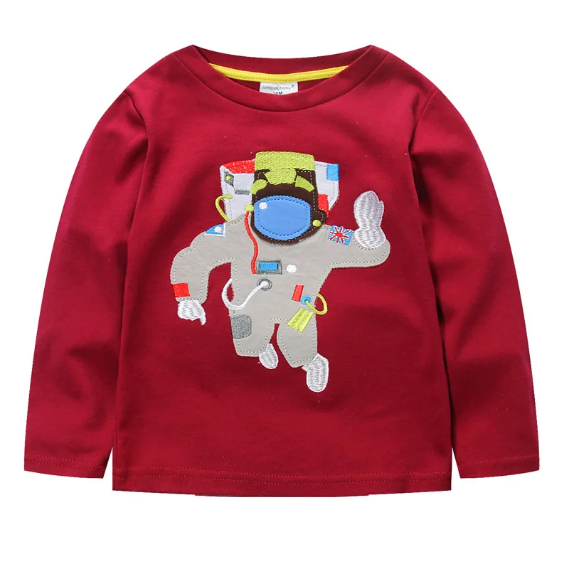 Jumpingbaby/детская одежда Детская футболка для мальчиков футболки малышей с длинными