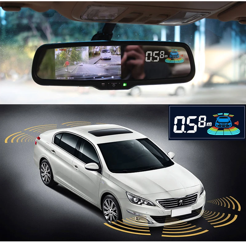 GreenYi 5 &quotавтомобиль Камера DVR Двойной объектив Зеркало заднего вида видео