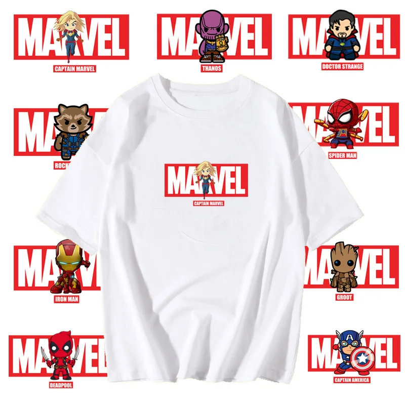 

Waidx Marvel Avengers Cute Characters T Shirt Men Fans Graphic Cartoon Modal Tee Fashion Top Streetwear Unisex Drop Shipping