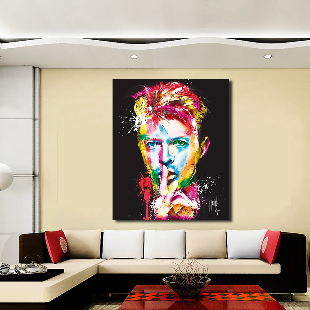 

JQHYART David Bowie Coloured Painting Paintings On Canvas Modern Wall Pictures For Living Room Home Decor No Frame Oil Painting