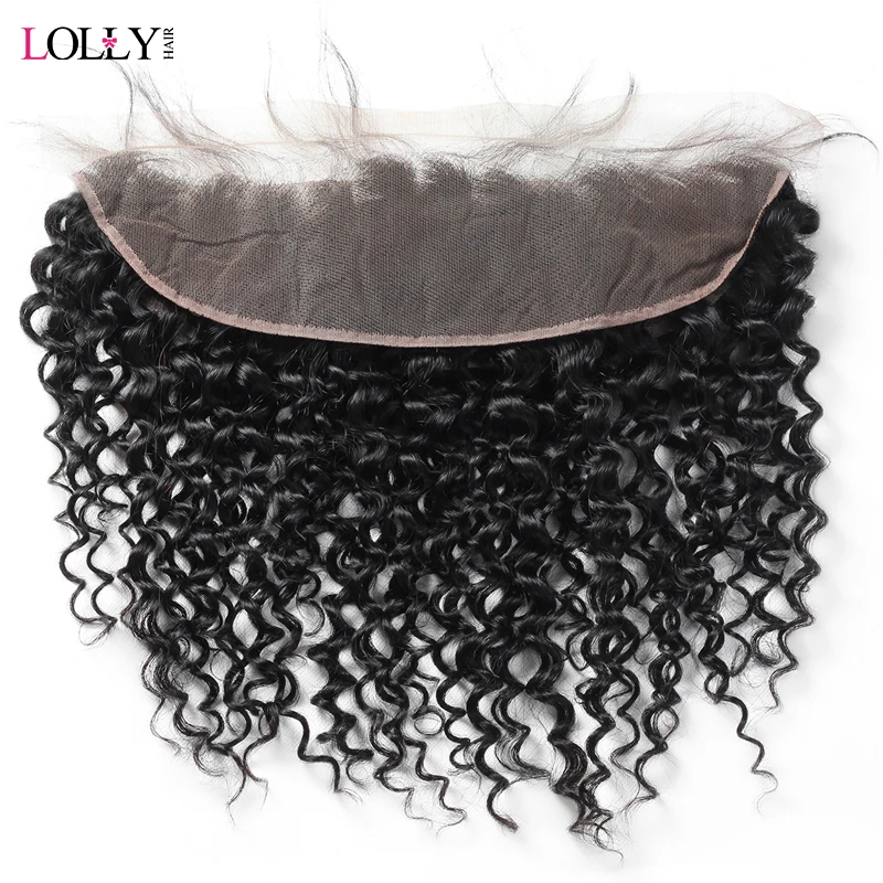 

Lolly Mongolian Kinky Curly Frontal with Baby Hair 13x4 Free Part Swiss Lace Frontal 130% Density Human Hair Frontal Non Remy
