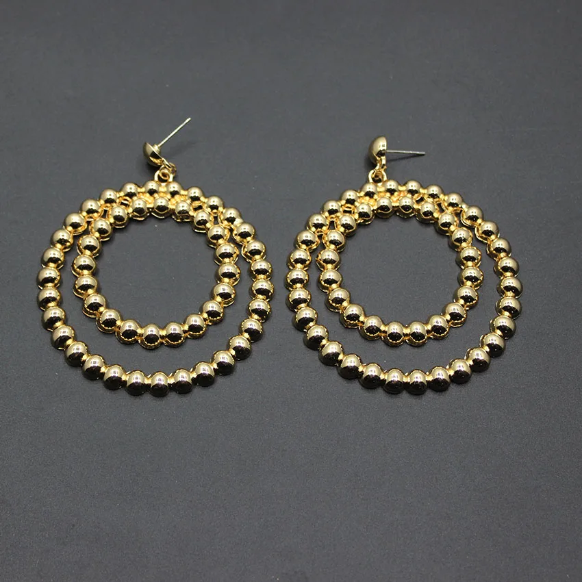 Модель, серьги в стиле барокко с золотым металлическим шариком, серьги в стиле ретро, 663