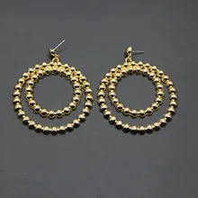 Модель, серьги в стиле барокко с золотым металлическим шариком, серьги в стиле ретро, 663