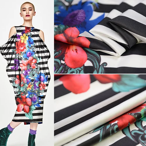 High-quality digital printing and dyeing fashion elastic silk satin fabric positioning | Дом и сад