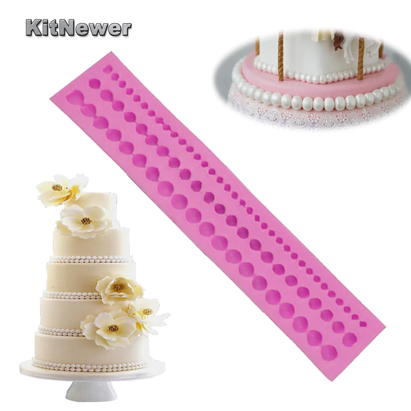 

Kitnewer Silicone String DIY Cute Pearl String Beads Silicone Mold Cake Decorating Fondant Baking Mould