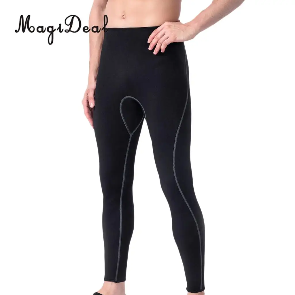 Mens 3mm Black Neoprene Wetsuit Pants Scuba Diving Snorkeling Surfing Swimming Warm Trousers Leggings Tights Size S-XL