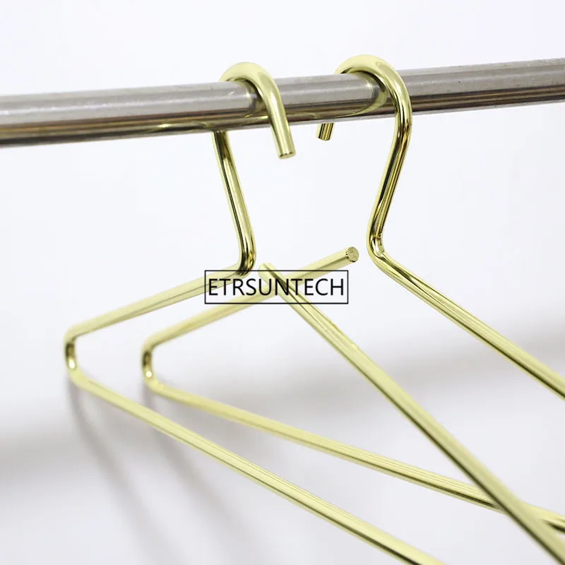 Metal Wire Hanger  Strong Gold Coat Clothes Steel Water Proof Heavy Duty  Space Saving Wardrobe Hangers. – Goal Winners