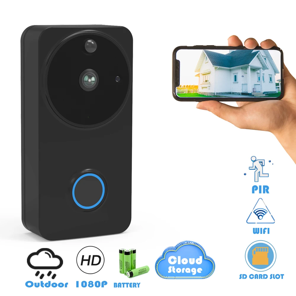 CTVMAN беспроводной IP дверной звонок Камера PIR видео телефон двери батарея домофон безопасности Wifi дверные звонки с кольцом