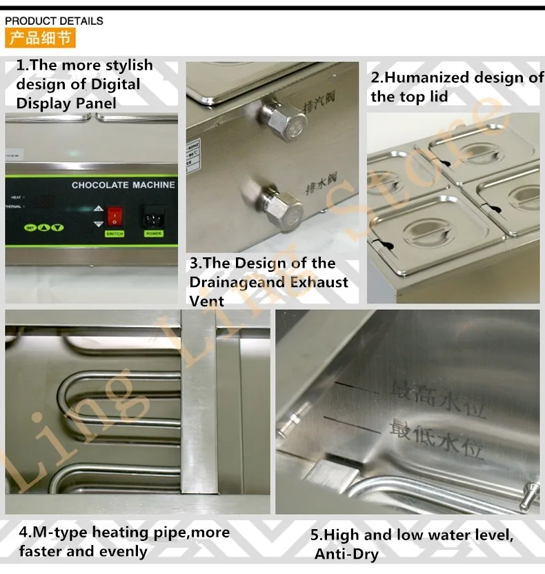 110V 220V коммерческие цифровой электрический 4-цилиндровый шоколад плавления печи сварки горячим плавлением для нагрева воды горячая плита EU/AU/UK/US