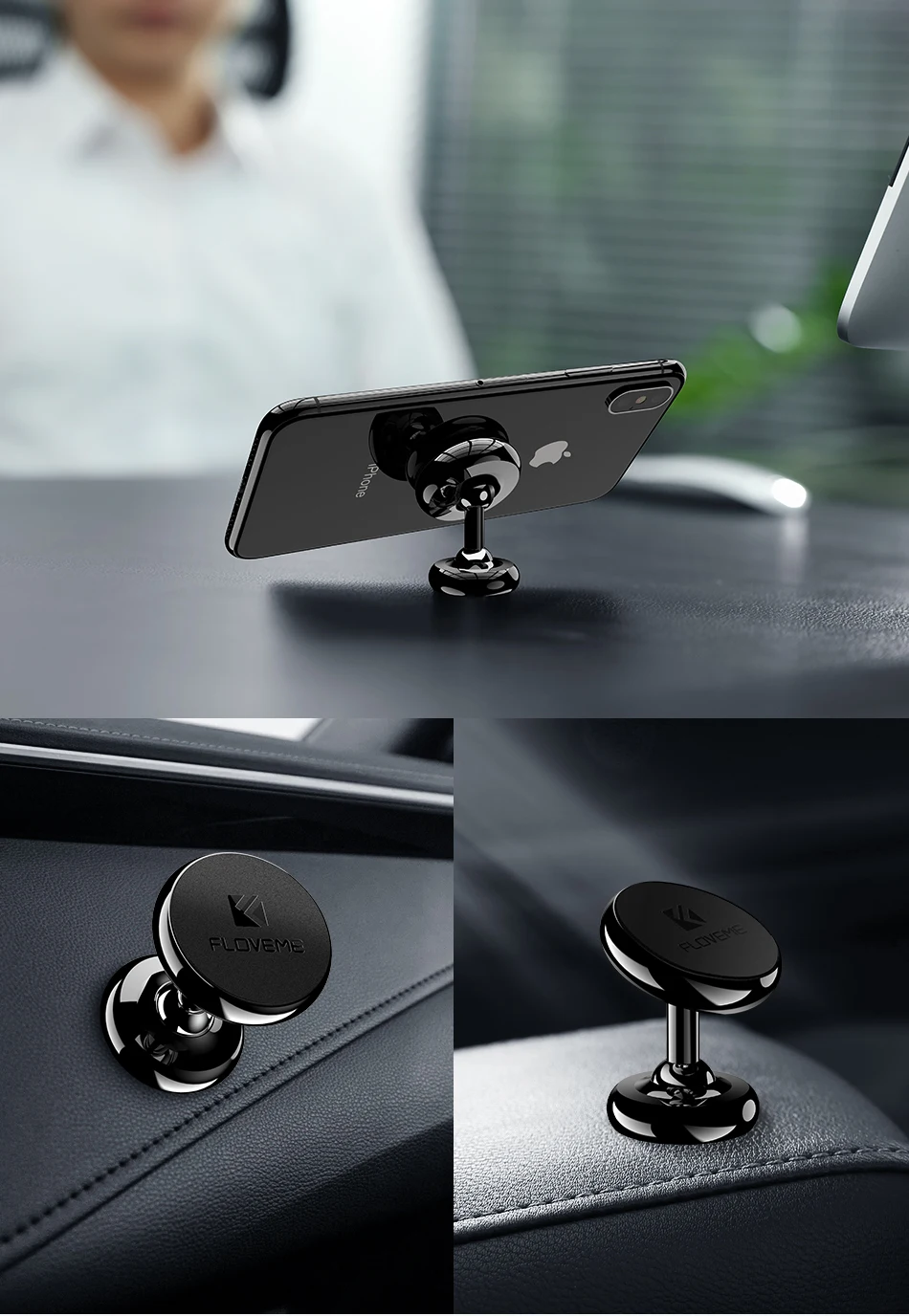 FLOVEME магнитный автомобильный держатель для телефона для iPhone XS samsung, магнитный автомобильный держатель для телефона в автомобиле, держатель для мобильного телефона, подставка
