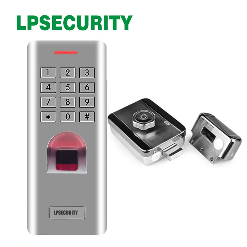 

1000 users outdoor biometrics fingerprint access control reader with electric motorized door lock with manual keys