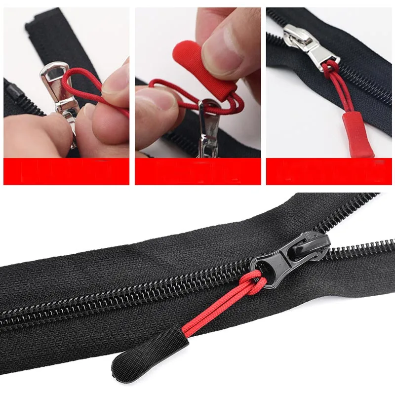 25Pcs 31x60mm PVC Cord Zipper Pullers Rope Ends Lock Pulls Replacement Clip Slider Travel Bag Garment Accessories|Бегунки для молнии|