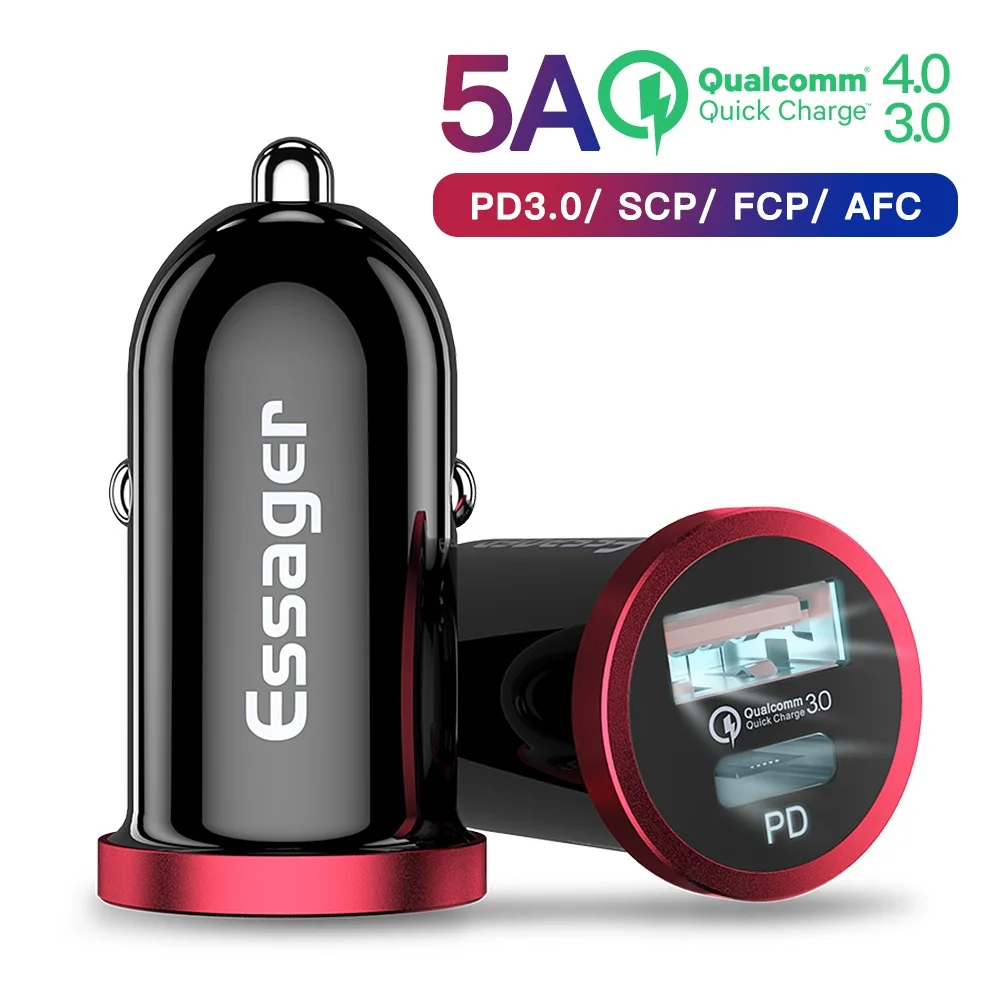 

30W Car Charger Quick Charge 4.0 3.0 Dual USB Phone Charger SCP AFC 5A For Subaru Forester Legacy Impreza XV Outback BRZ sti