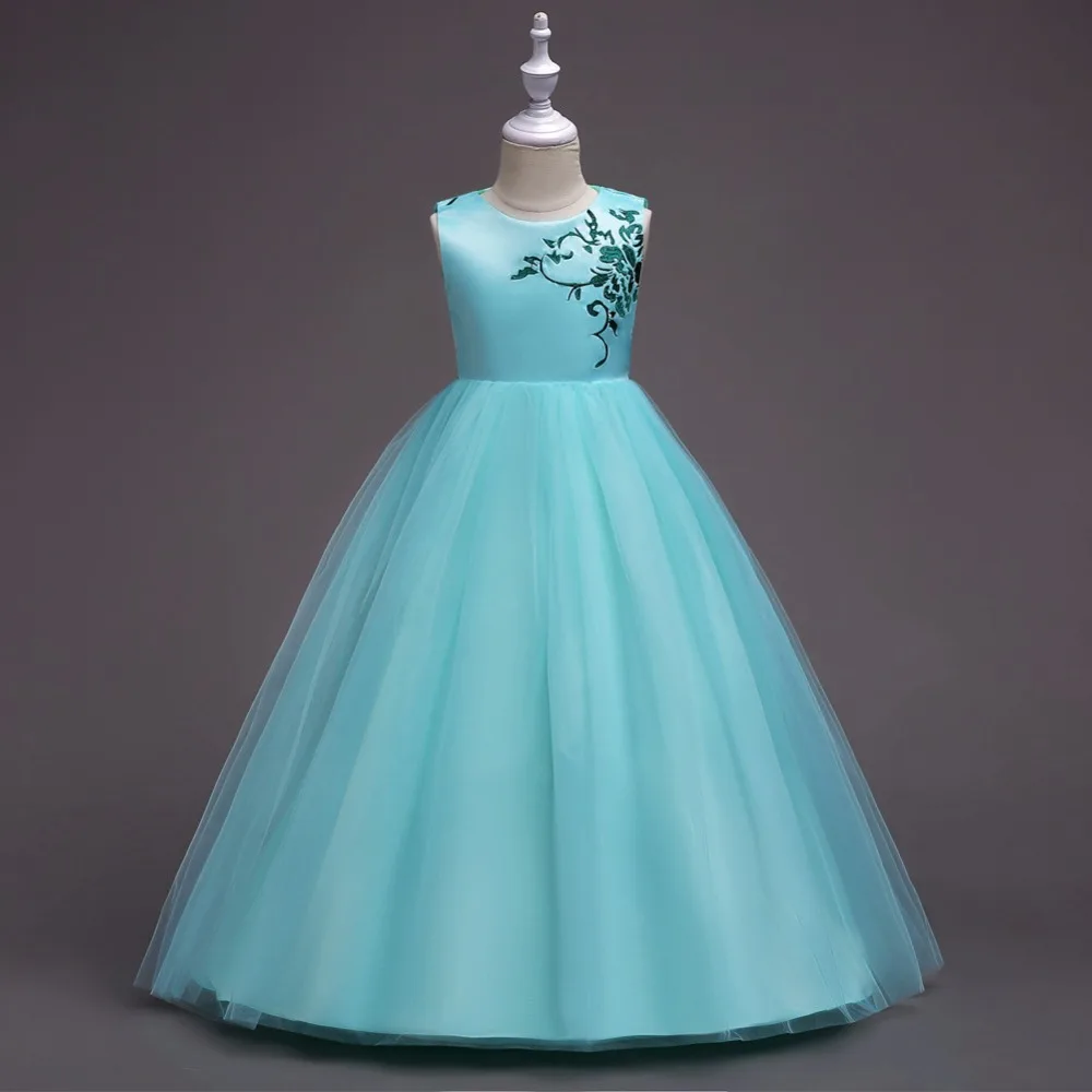 Размер 10, 12, 16 лет, Детские Вечерние Платья с цветочным рисунком для девочек, костюм детская одежда на свадьбу, день рождения, платье кружевное платье для девочек