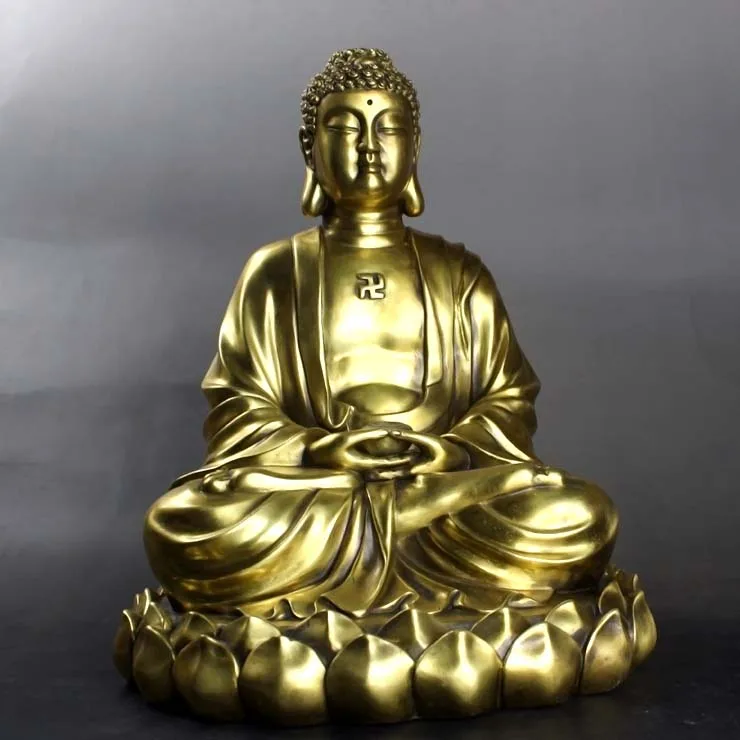 

free Copper crafts decoration feng shui lotus in the base buddha bronze statue fast