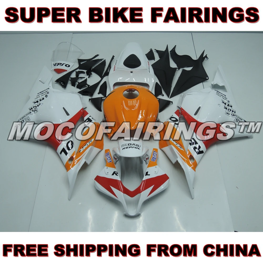 

Fairings For Honda CBR600RR F5 2009 2010 2011 2012 Injection ABS Plastic Motorcycle Fairing Kit Cowlings White Repsol New