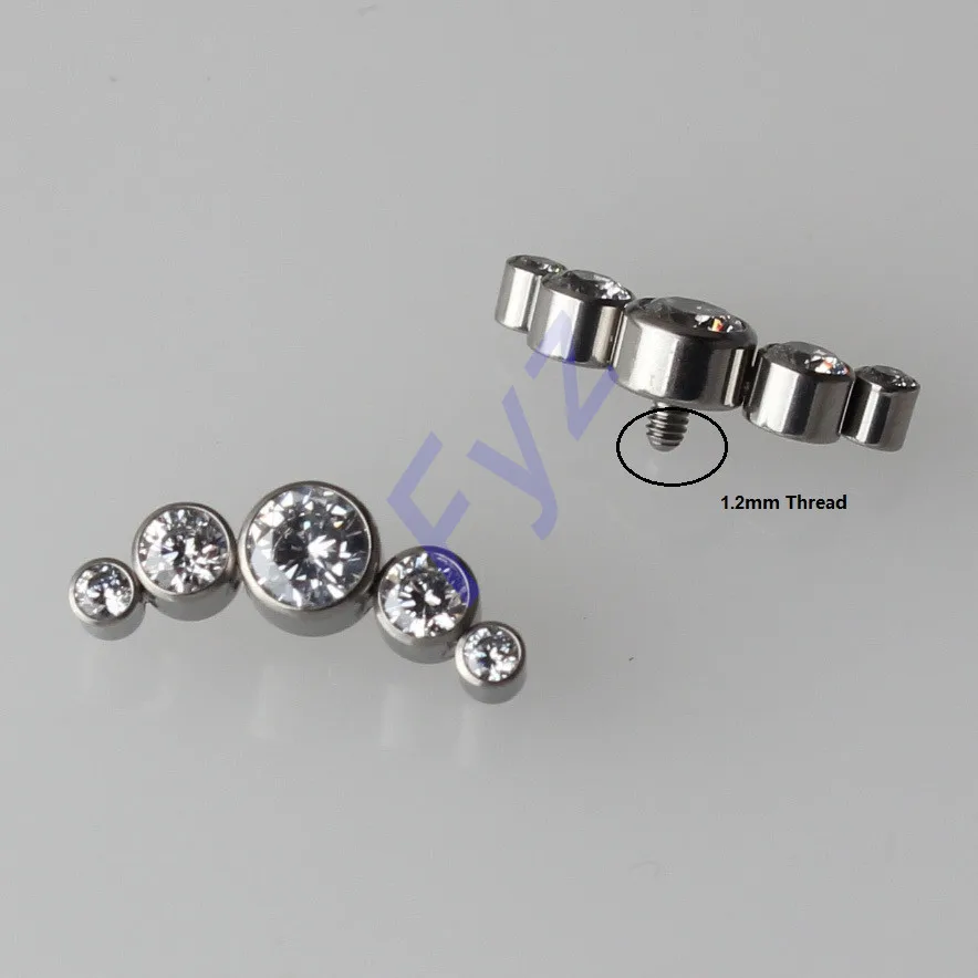 

G23 Titanium CZ Zircon Dermal Anchor Ear Cartilage Helix Tragus Stud Labret Lip Piercing Tops Replacement Body Jewelry
