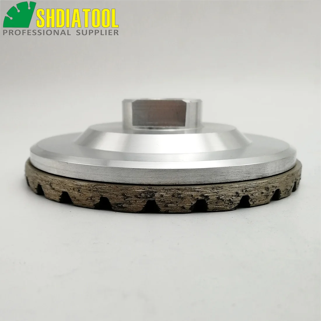 SHDIATOOL 1pc Dia 100mm M14 Thread Aluminum Based Grinding Cup Wheel 4inch Diamond Grinding Disc Lower Noise