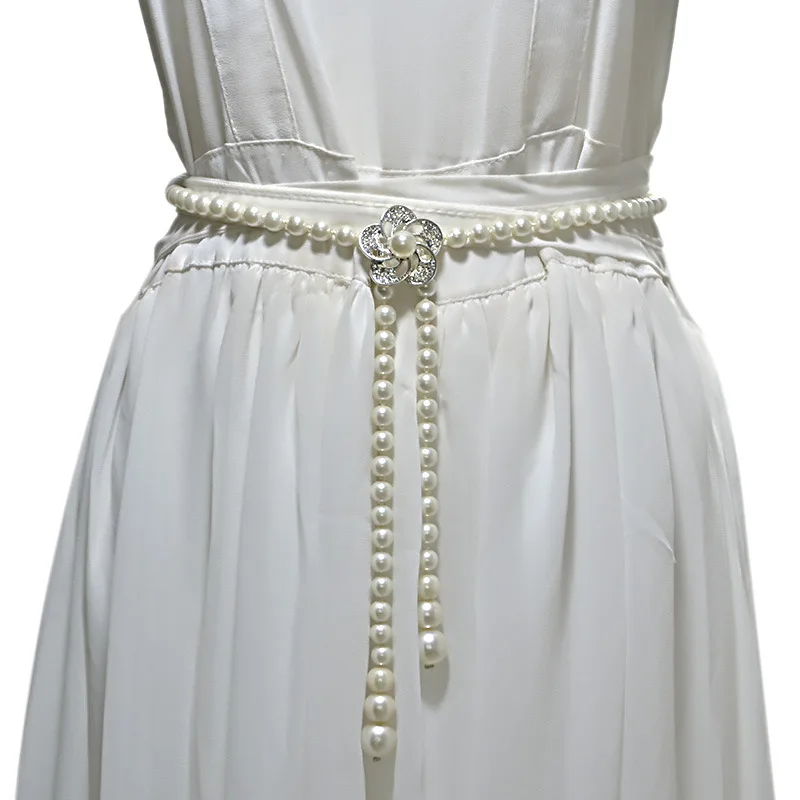 Buy SISHION Elegant Women Pearl Belt BG970 White Waist