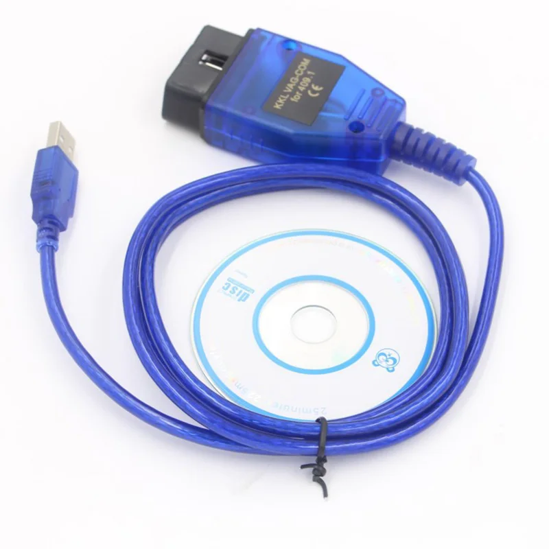 

KKL VAG-COM 409.1 OBD2 II OBD Car USB Vag-Com Interface Cable Diagnostic Scanner Auto Cable Aux