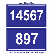 Reflective Door Sign Door Number Custom made 1mm Aluminum with UV print