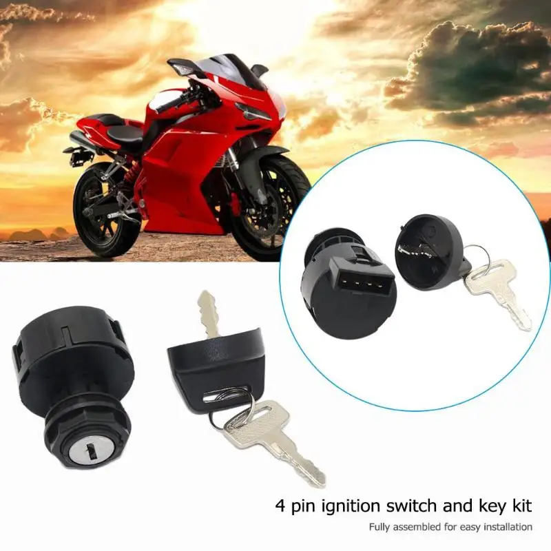 

4 Pin Ignition Key Switch and Key Kit for POLARIS SPORTSMAN 500 2000 2001 ATV Large Displacement Electric Door Lock