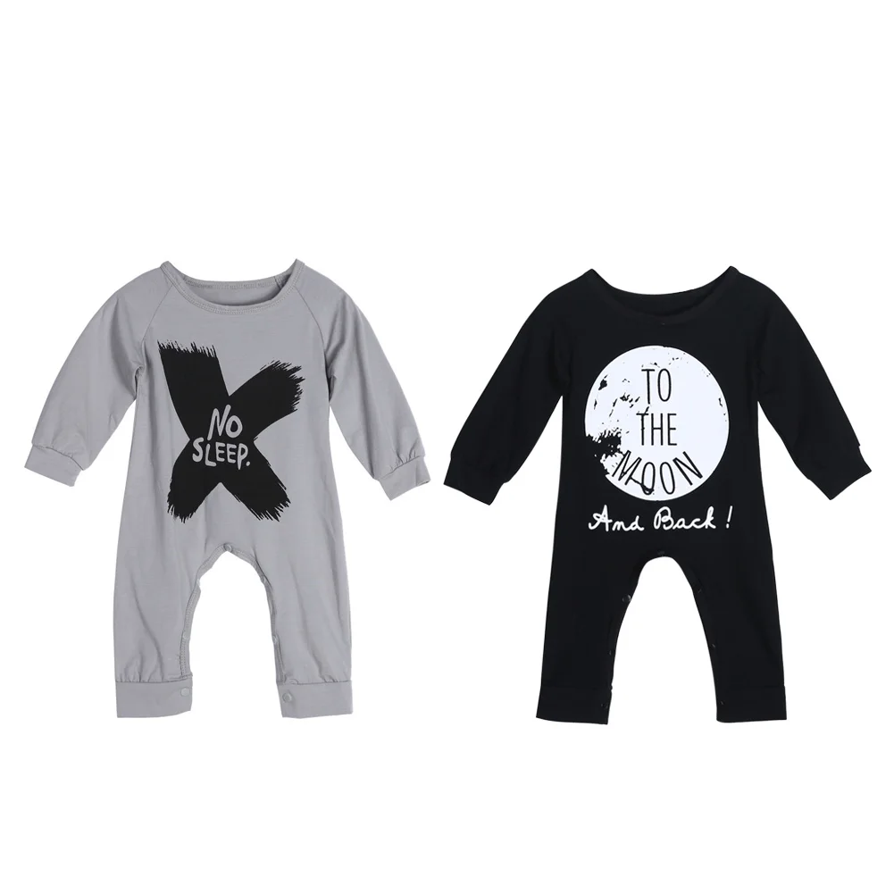 Baby Romper Kids Toddlers Long Sleeve Cotton  Letter Print Rompers Babies Boys Jumpsuits Cute Baby Girls Clothes