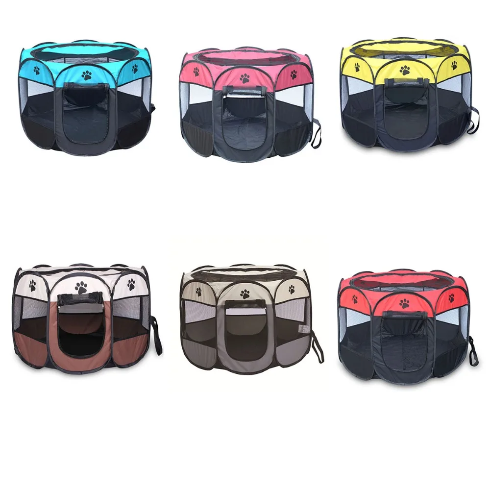 

Portable Folding Pet Tent Dog House Cage Dog Cat Tent Playpen Puppy Kennel Easy Operation Octagonal Fence Outdoor Supplies