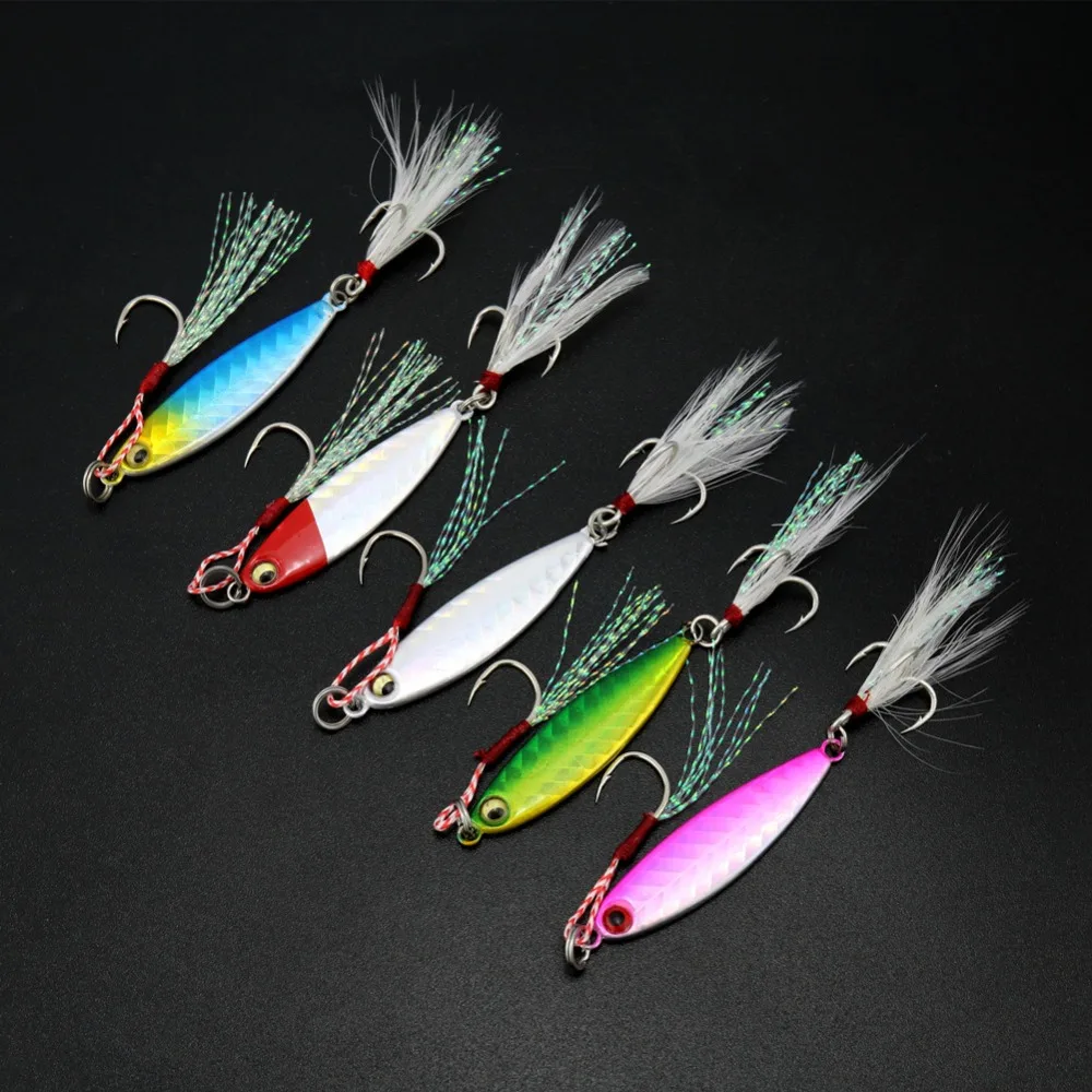 

1 Piece 10g 14g 21g Metal Fishing Lure Lead Fish Jig Hard Bait With Hooks