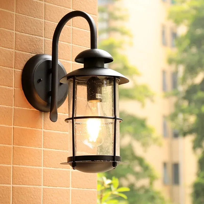 HAWBOIRR LED Europese stijl eenvoudige outdoor villa balkon waterdicht roest retro gang lichten residentiële straat wandlamp