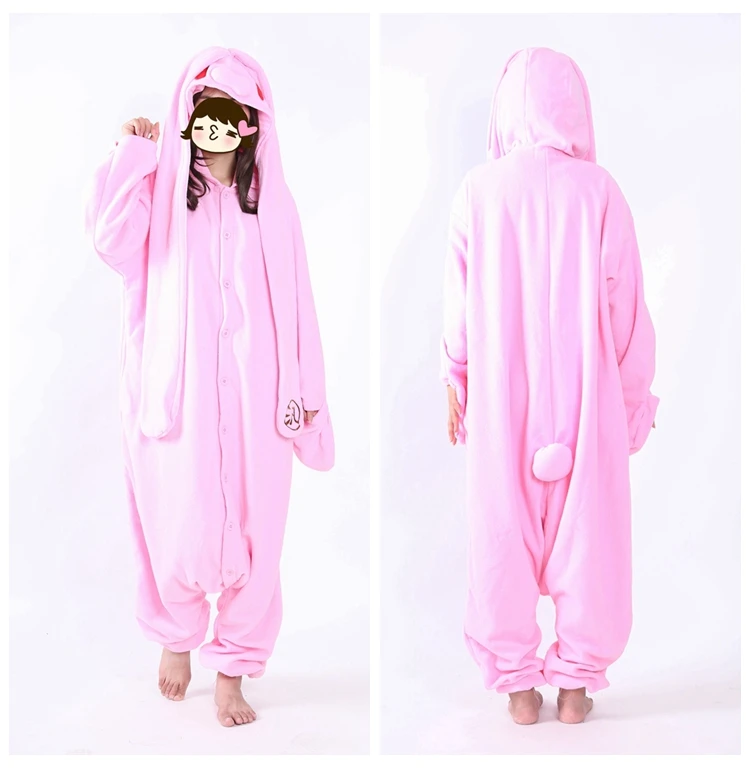 Unisex Anime Cosplay Costume Cute Rabbit Ear Pajamas Cloud Jumpsuit Sleepwear One-Piece