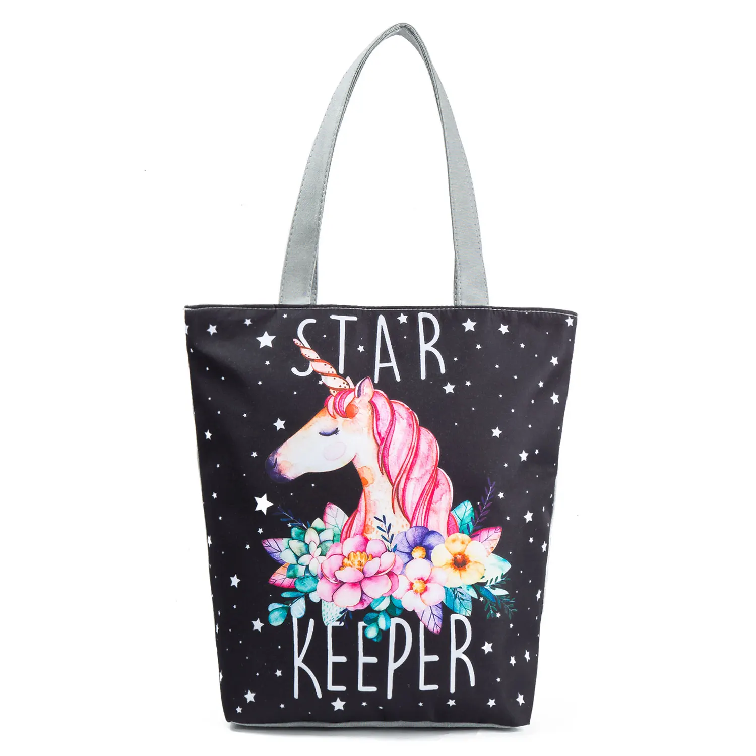 

MIYAHOUSE Unicorn Printed Women Shoulder Bag Large Capacity Ladies Canvas Messenger Bag Casual Summer Beach Bag For All Age Girl