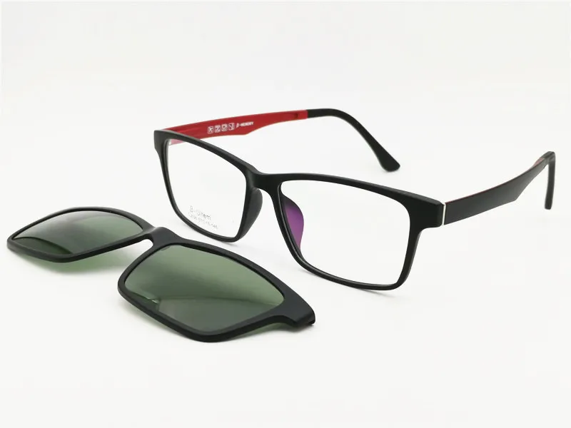 ULTEM Прямоугольная форма оптические очки рамки с клипсой на поляризационные негабаритных близорукость дальнозоркость солнцезащитные очки для мужчин 036