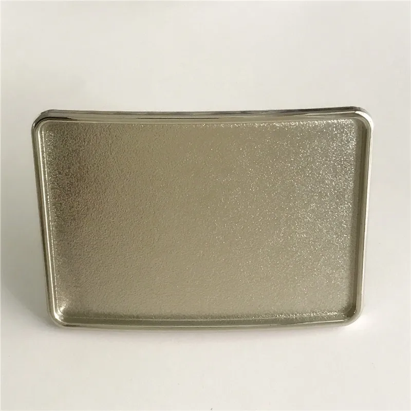 

Retail New High Quality 90*63mm Rectangle Silver Blank Cowboys Belt Buckle With Metal Fashion Men's Buckles Fit 4cm Wideth Belt