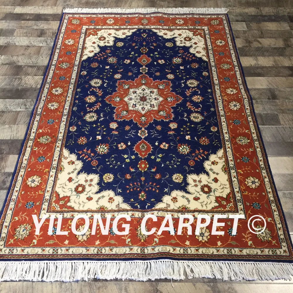 Yilong 4'x6' ручной работы Турецкий Дизайн-шерсть, шелк ковер ручной работы из шелка и шерсти ковры(WY2040S4x6
