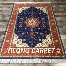 Yilong 4'x6' ручной работы Турецкий Дизайн-шерсть, шелк ковер ручной работы из шелка и шерсти ковры(WY2040S4x6